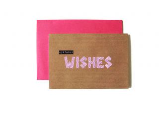 'birthday wishes' washi tape card by scissor monkeys