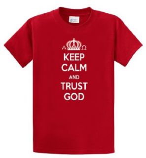 Keep Calm and Trust God   Christian   Adult T Shirt Clothing