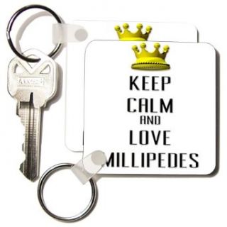Blonde Designs Gold Crown For Keep Calm Love Animals   Gold Crown Keep Calm And Love Millipedes   Key Chains   set of 2 Key Chains Clothing