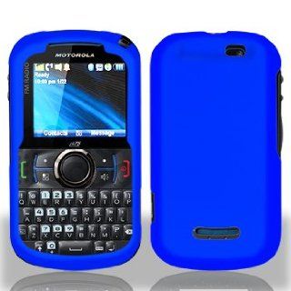 Blue Rubberized Hard Plastic Case for Motorola i475 Clutch+: Cell Phones & Accessories
