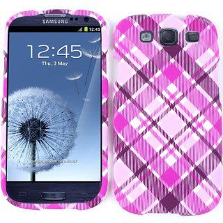 ACCESSORY MATTE COVER HARD CASE FOR SAMSUNG GALAXY S III I747 PINK PURPLE PLAID Cell Phones & Accessories