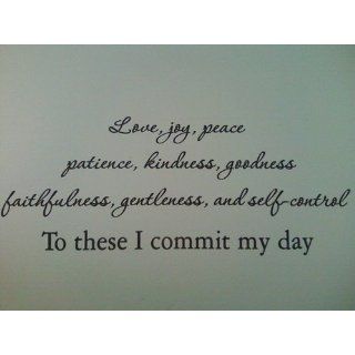 LOVE JOY PEACE PATIENCE KINDNESS GOODNESS FAITHFULNESS GENTLENESS AND SELF CO  Vinyl Wall Decal