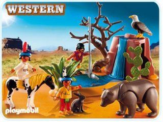 Playmobil 5252 Native American Children with Bear Cave and Waterfall: Everything Else