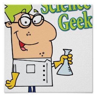 funny science geek cartoon character print