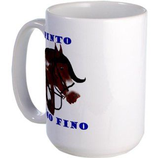 CafePress Pinto Paso Fino Head Large Mug Large Mug   Standard: Kitchen & Dining