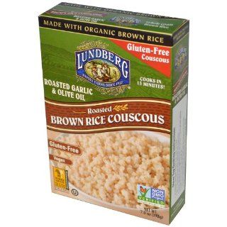 LUNDBERG Gluten Free   Roasted Brown Rice Couscous Roasted Garlic & Olive Oil, Vegan At least 70% Organic  Dried Brown Rice  Grocery & Gourmet Food