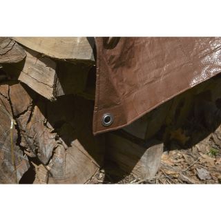 Roughneck 3.4-Oz. Heavy-Duty Woodpile Tarp — Brown/Green, 6ft. x 24ft.  Wood Pile Tarps