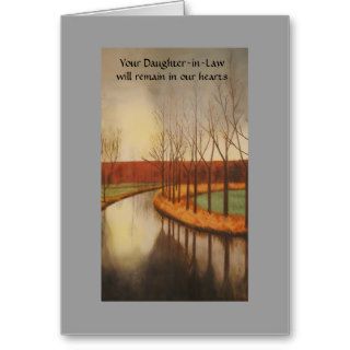 Loss of Daughter in law, reflection trees river Card