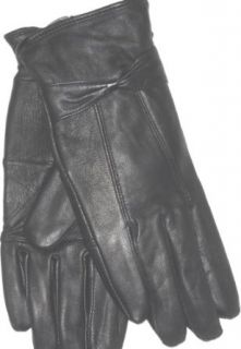 4fmg2.083, Genuine Black Soft Leather Microfiber Lined Very Soft and Luxurious Looking Gloves for Women Size Large