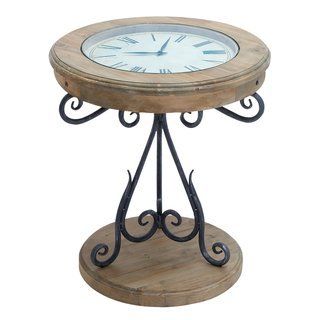 Unique Round Clock Coffee table and End Tables your design. Great Glass Coffee Table has large working clock.. Use this Beautiful Table as a Sofa Table or Console Tables in almost any area of your home. Contemporary Design End Table looks great.  