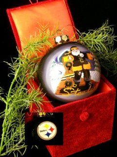 NFL Pittsburgh Steelers Glass Ball Christmas Tree Ornament  