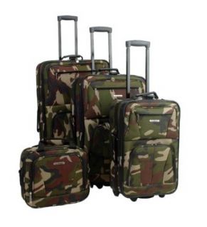 Rockland Luggage Skate Wheels 4 Piece Luggage Set, Camouflage, One Size: Clothing