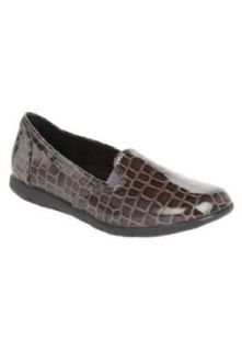 Leisa Crocodile Look Patent Wide Loafers Energy Flex Shoes