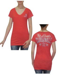 MLB St. Louis Cardinals Womens T Shirt with Rhinestones (Vintage Look) M Red : Sports & Outdoors