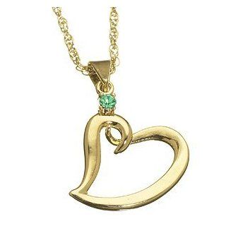 Mothers Birthstone Heart Charm Pendant May: Jewelry