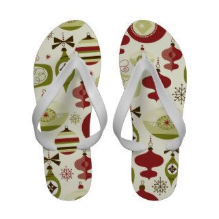 Whimsical Christmas Ornaments Flip Flops