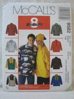 McCall's Misses' & Men's Unisex Pullover Top and Hat: 8 Great Looks One Easy Pattern 9582