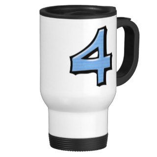Silly Number 4 blue white Travel Mug