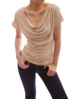 PattyBoutik Simple Cowl Neck Short Sleeve Casual Blouse Top at  Womens Clothing store: Cowl Neck Shirt