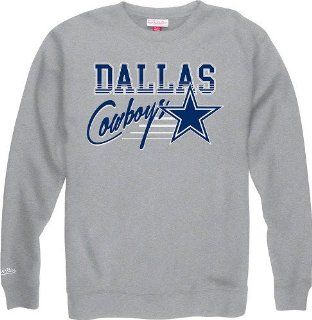Dallas Cowboys Mitchell & Ness NFL Throwback Crew Sweatshirt   Gray : Sports Fan Sweatshirts : Sports & Outdoors