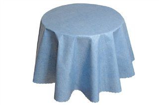 Runde Tischdecke aus Wachstuch abwaschbar Uni Blau   140cm rund (225 01): Küche & Haushalt