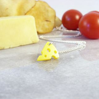 mini cheese necklace by i am acrylic