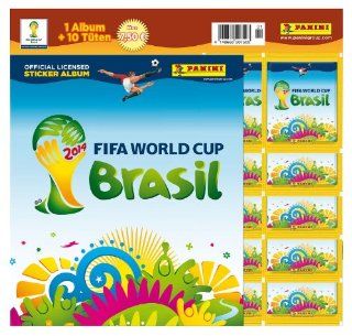 Panini 207503   FIFA World Cup Brasil 2014, Starterset mit Sammelalbum, 10 Tten und 5 Sticker: Spielzeug