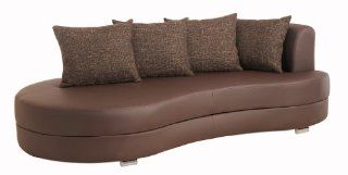 Big Sofa Magic inkl.4 Rckenkissen, elegante Form unverwechselbare Optik, Federkernpolsterung, Lederoptik braun Küche & Haushalt
