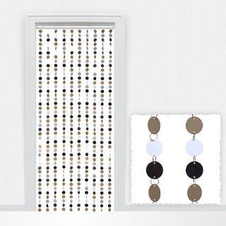 Perlenvorhang Trvorhang mit Kreisen taupe/weiss/argent 90x220cm individuell krzbar 5520398: Küche & Haushalt