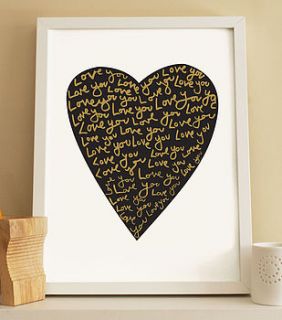 heart love print by old english company