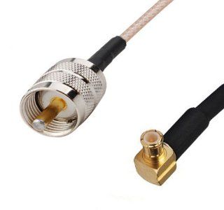 RF coaxial coax cable assembly UHF male PL259 PL 259 to MCX male 90 12'': Computers & Accessories