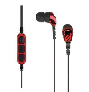 SCOSCHE hp253mdrd Noise Isolation Earbuds with slideLINE   Retail Packaging   Black / Red: Cell Phones & Accessories