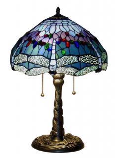 Tiffany style Blue Dragonfly Table Lamp