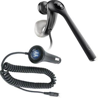 Plantronics MX256 M1 EarBud Headset with Noise canceling Microphone and Mid Rate Car Charger (SNN1631) for Motorola V60 V60i V300 V600 T720c T720i T730: MP3 Players & Accessories
