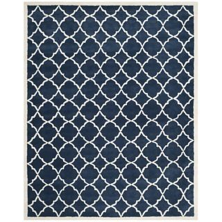 Safavieh Handmade Moroccan Chatham Blue Wool Geometric Rug (6 X 9)