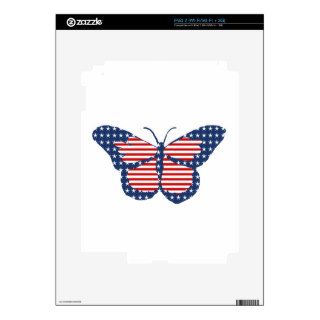 American Flag Butterfly Abstract Art iPad 2 Decals