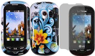 Yellow Lily Hard Case Cover+LCD Screen Protector for LG Extravert VN271: Cell Phones & Accessories