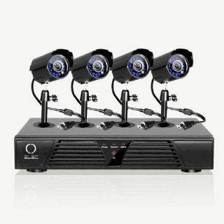 ELEC New 4 Ch Channel HDMI CCTV Full D1 H.264 Real time DVR + 4 Outdoor Security Surveillance Camera System   3g Mobile Live View (No Hard Drive) Elec cvk 1004 : Home Security Systems : Camera & Photo