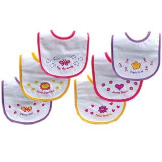 6 Pack Baby Bib Collection (Printed), Pink : Baby