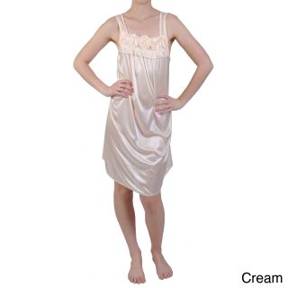 Journee Collection Journee Collection Womens Rosette Detail Satin Nightgown White Size S (4 : 6)