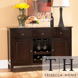 Tribecca Home Acton Merlot 3 drawer Wine Rack Dining Storage Server Tribecca Home Buffets