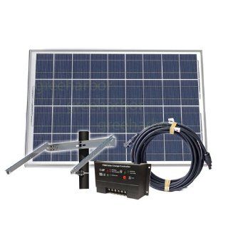 Solar Power Kit 80 Watt 12v with 20 Amp Charge Controller, pole Mount, 30ft Cable : Solar Panels : Patio, Lawn & Garden