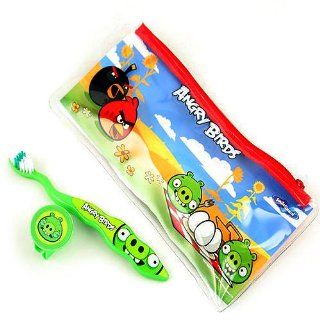 Angry Birds Smile Guard Travel Toothbrush [Green Pig]: Toys & Games