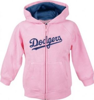 Los Angeles Dodgers Girls 4 6X Pink Full Zip Hooded Sweatshirt   Small (4) : Clothing