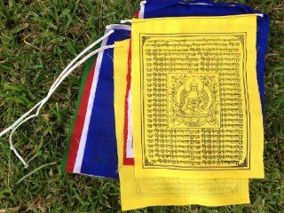 Medicine Buddha Tibetan Prayer Flags From Nepal Set of 10 Flags : Outdoor Flags : Patio, Lawn & Garden