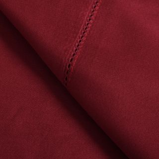 Elite Home Products Camden Hemstitch Egyptian Cotton Sheet Set Red Size Twin