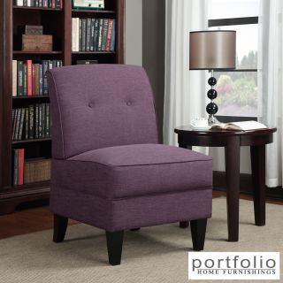 Portfolio Engle Amethyst Purple Linen Armless Chair