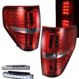 2009 2010 FORD F 150 F150 REAR BRAKE TAIL LIGHTS RED/CLEAR+LED BUMPER RUNNING Automotive