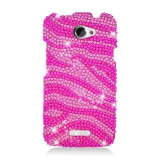 Eagle Cell PDHTCONEXS302 RingBling Brilliant Diamond Case for HTC One X   Retail Packaging   Hot Pink Zebra: Cell Phones & Accessories