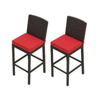 Forever Patio Barbados Modern Outdoor Bar Stools with Red Sunbrella Cushions (SKU FP BAR BS FF) : Patio Dining Chairs : Patio, Lawn & Garden